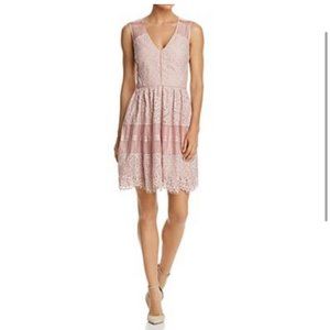 Adelyn Rae Pink Lace Midi Dress